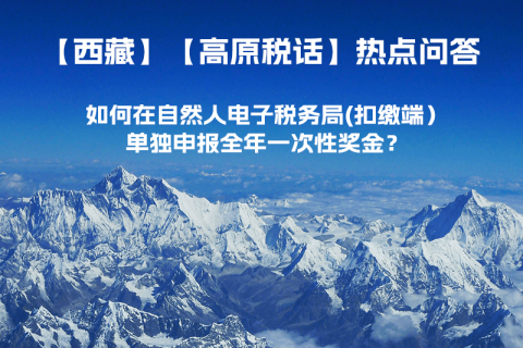 西藏自治區(qū)如何在自然人電子稅務(wù)局(扣繳端）單獨(dú)申報(bào)全年一次性獎(jiǎng)金？